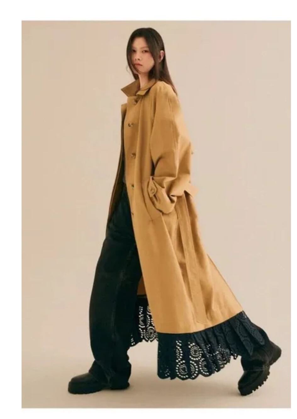 NEW Sea NY Maeve Eyelet Long Sleeve Trench Coat Size XL